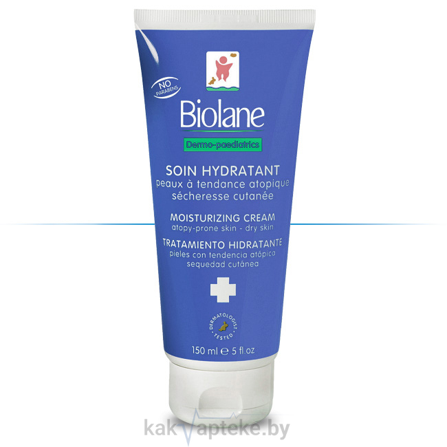 Biolane Детский увлажняющий крем-уход для лица и тела с первых дней жизни (д/сух кожи), 150 мл