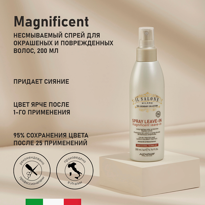 IL SALONE MILANO Magnificent Несмываемый спрей для окрашенных и поврежденных волос, 200 мл