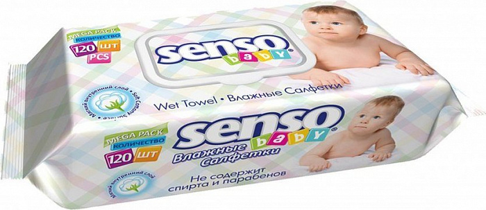 SENSO BABY Салфетки влажные для детей 120 шт