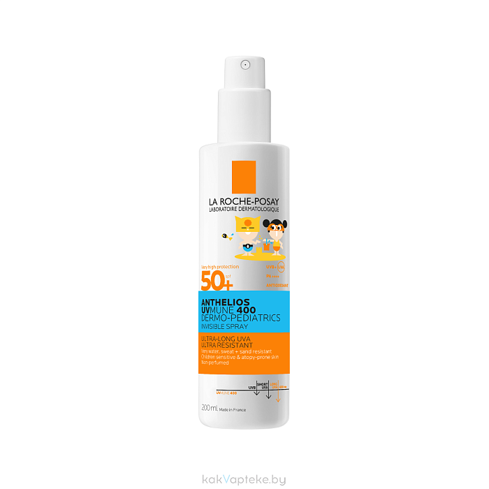 La Roche-Posay ANTHELIOS UVMUNE 400 Dermo-pediatrics Солнцезащитный детский спрей для лица и тела SPF 50+/PPD 27, 200 мл