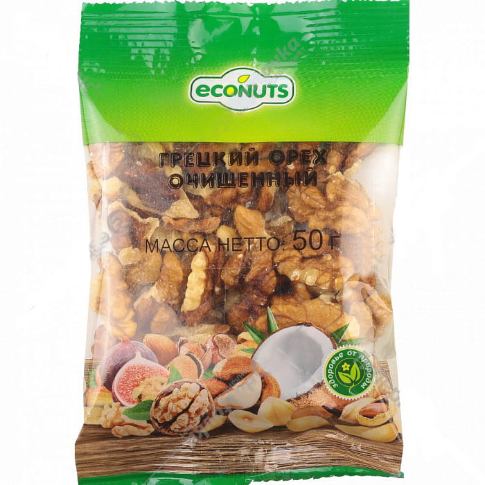 Econuts Грецкий орех очищеный, 50 гр