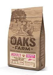 OAK'S FARM Полноценный беззерновой корм для взрослых кошек Salmon / Лосось. 18кг