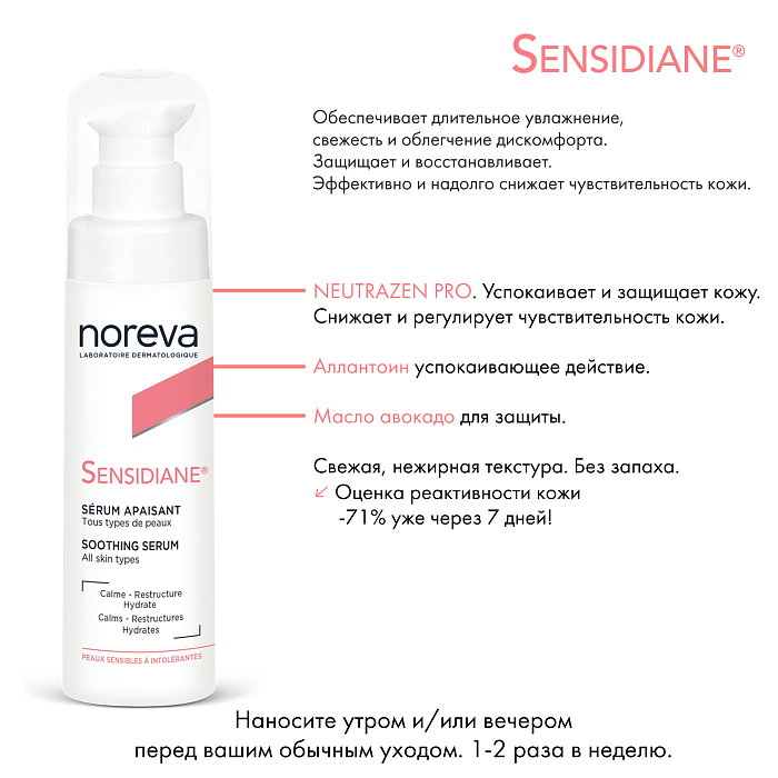 NOREVA СЕНСИДИАН Смягчающая сыворотка, 30 мл