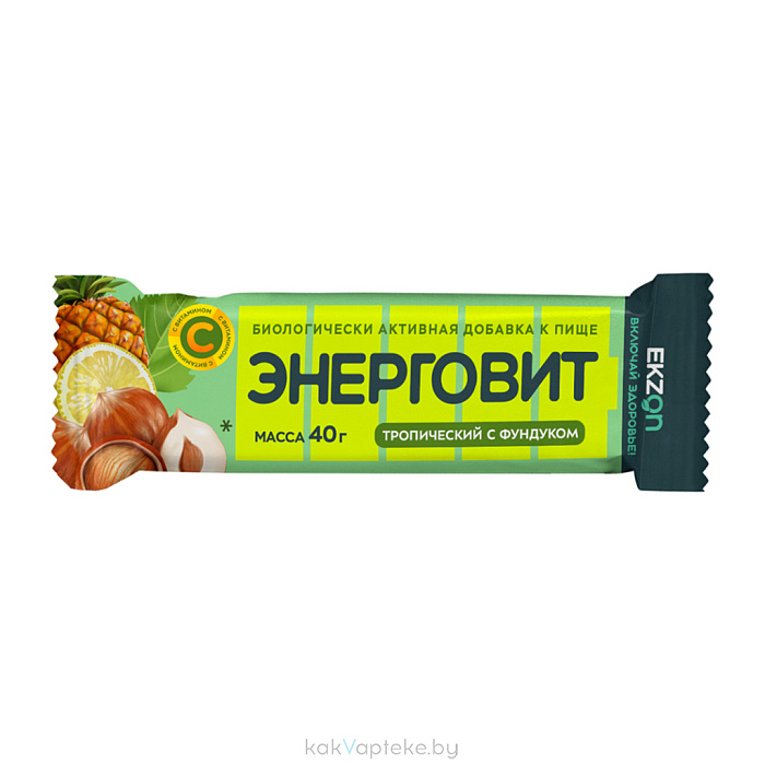 Энерговит тропический с фундуком 40г
