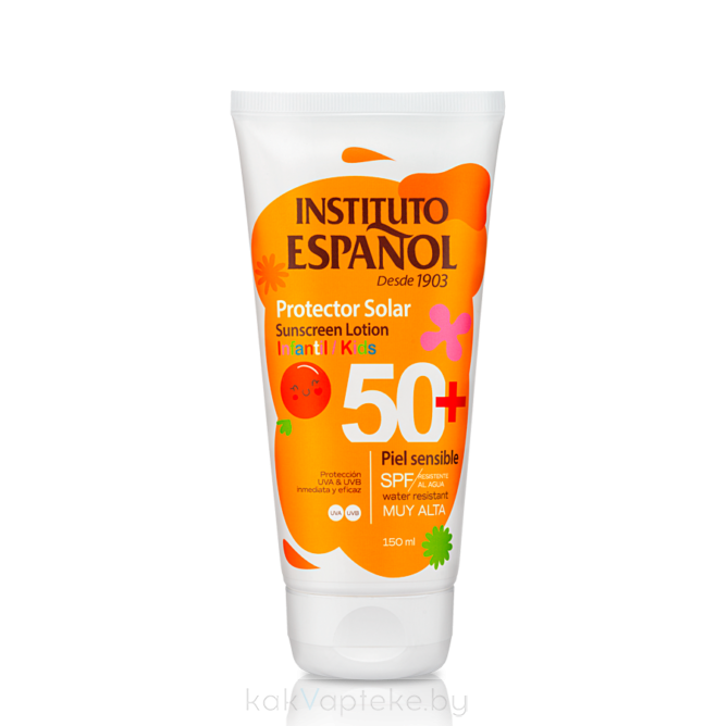 INSTITUTO ESPANOL Солнцезащитный детский влагостойкий легкий лосьон для чувствительной кожи SPF50+ / PROTECTOR SOLAR INFANTIL, 150мл