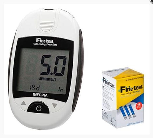 Система мониторинга уровня глюкозы в крови Finetest™ Auto-coding Premium с принадлежностями и расходными материалами (модель IGM-0017B) (25шт)
