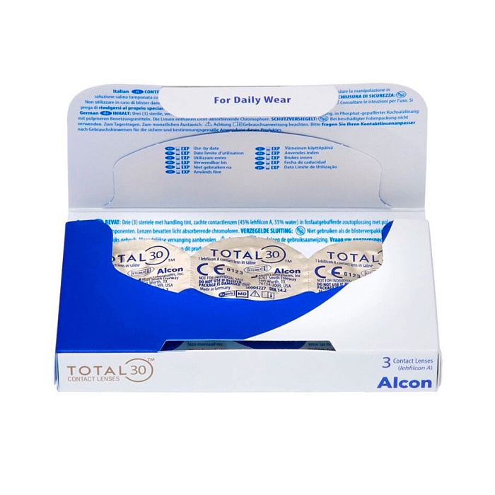 Линзы контактные мягкие: TOTAL30 ежемесячной замены -1.00, 1 штука