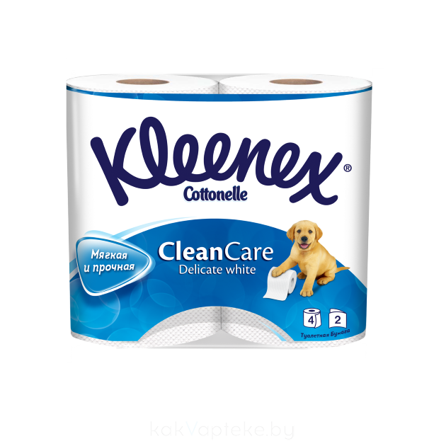 Туалетная бумага Kleenex Cottonelle Clean Care Delicate White, 2сл.*4рул_н.