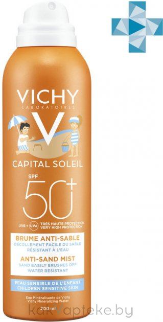 VICHY Capital Soleil Спрей-вуаль детский для лица и тела "анти-песок" SPF50+ 200мл