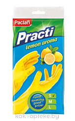 Paclan Перчатки резиновые (запах лимона(S))