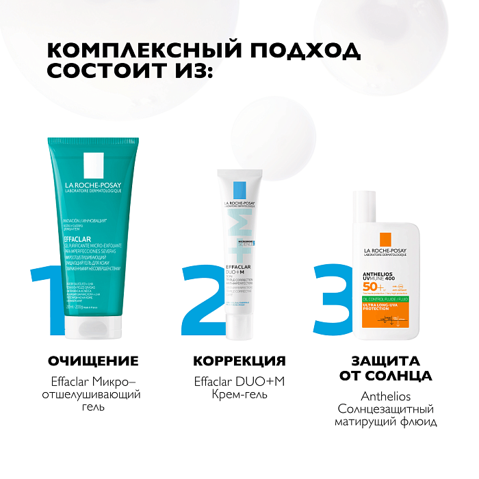 La Roche-Posay Effaclar Гель микроотшелушивающий  очищающий для 
кожи с выраженными несовершенствами 200 мл