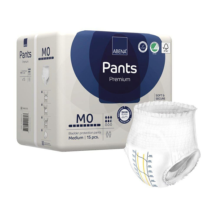 Abena Pants Premium Подгузники-трусики для взрослых M0, 15 шт