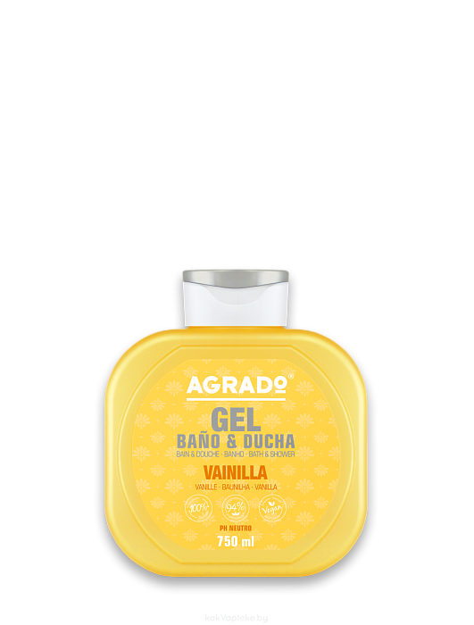 AGRADO Гель для ванны и душа Ваниль / Vanilla Bath & Shower Gel, 750мл