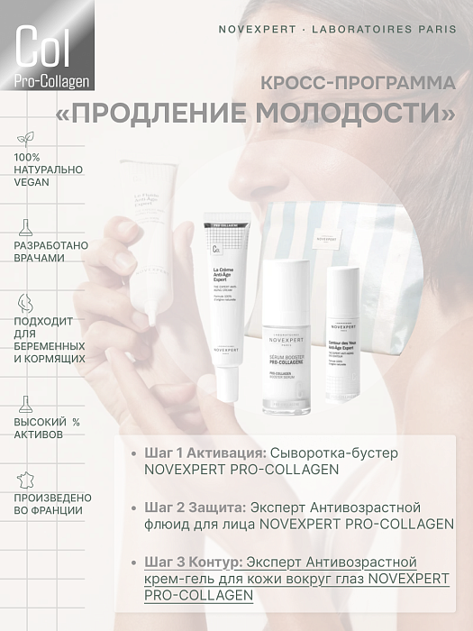 Novexpert Pro-collagen Expert Антивозрастной крем-гель для кожи вокруг глаз, 15 мл