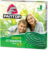 Раптор Спирали от комаров Ср-во инсектицидное 10шт
