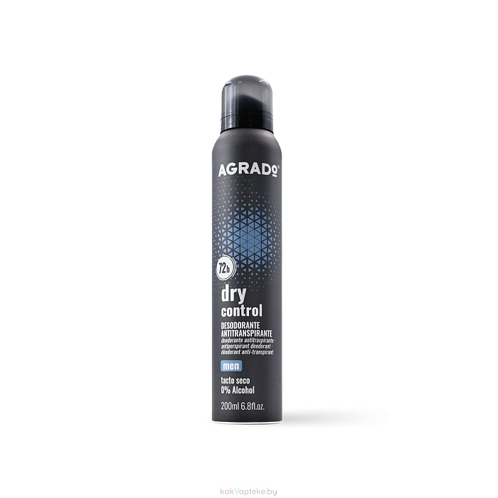 AGRADO Дезодорант-антиперспирант мужской "DRY CONTROL" / DRY CONTROL ANTIPERSPIRANT DEODORANT  MEN, 200 мл