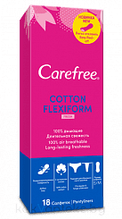 Carefree Cotton FlexiForm Fresh Салфетки женские гигиенические ежедневные с ароматом свежести 18 шт
