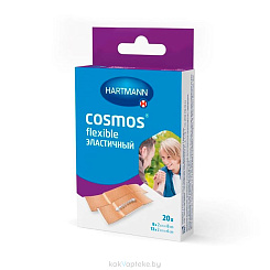 Пластырь Cosmos® flexible (ЭЛАСТИЧНЫЙ) н/ст.2 см х 6 см (12 шт.) и 2 см х 8 см (8 шт.)-20шт/уп
