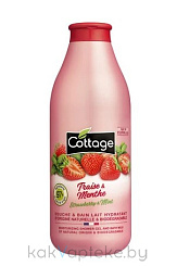 COTTAGE Гель для душа и ванны увлажняющий Strawberry & Mint/Moisturizing Shower Gel and Bath Milk, 750 мл