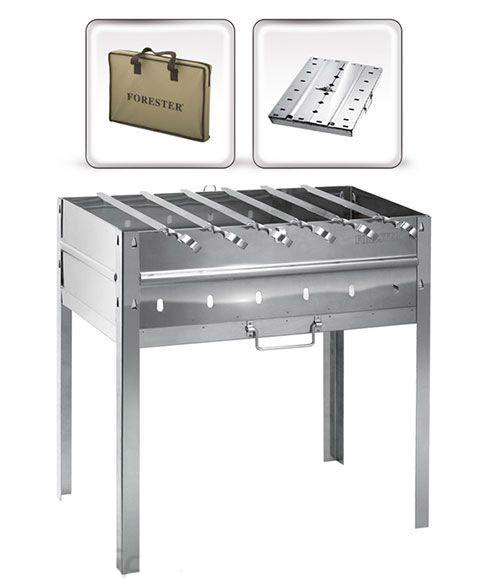 FORESTER Мангал-дипломат из коррозионностойкой стали + 6 шампуров +сумка-чехол  (арт. BC-776)
