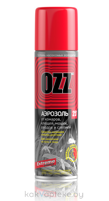 OZZ Extreme Cредство репеллентное от кровососущих насекомых и клещей в аэроз. упак., 150 мл