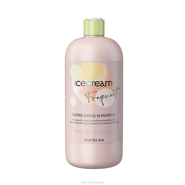 Inebrya ICECREAM FREQUENT Освежающий шампунь с мятой REFRESHING SHAMPOO, 1000 мл