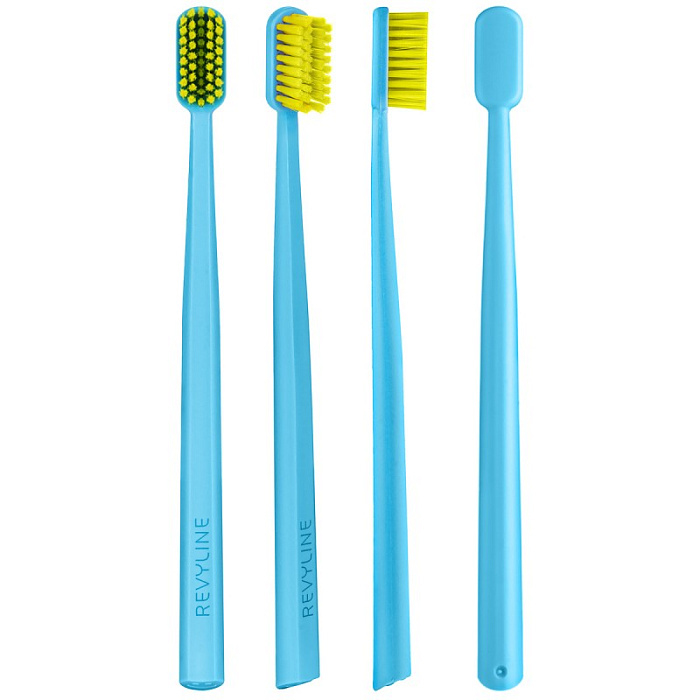 Revyline SM6000 Зубная щетка, голубая с салатовой щетиной (5693 ortho)