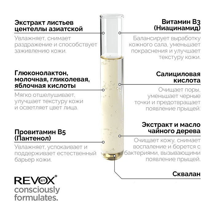 REVOX B77 Двухфазная мульти-сыворотка для лица ZITCARE AHA.BHA.PHA. MULTI SERUM, 30 мл