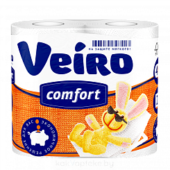 Veiro бумага туалетная Classic Comfort многослойная (2 слоя) 4 шт белая 5c24