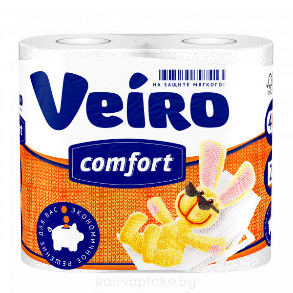 Veiro бумага туалетная Classic Comfort многослойная (2 слоя) 4 шт белая 5c24