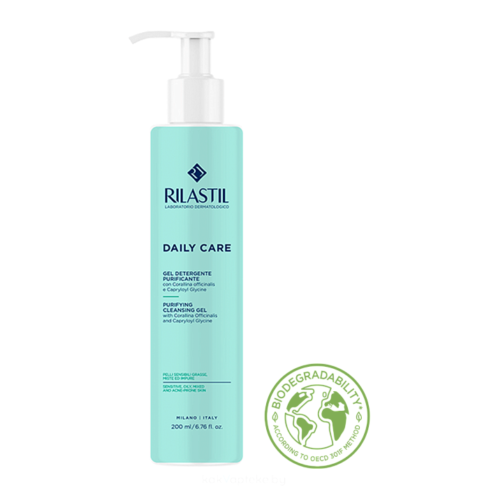 Rilastil DAILY CARE Очищающий гель для жирной, комбинированной и склонной к акне кожи, 200 мл