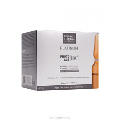 MartiDerm Сыворотка-уход с гиалуроновой кислотой «Коррекция фотостарения» PLATINUM AMP PHOTO AGE HA+ 30 амп. (ампл. 2 мл)