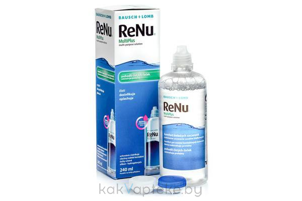 Раствор универс. ReNu MultiPlus (об-м,мл:240)по уходу за мягк.конт.л-ми в компл. с конт. д/хр. к.л.