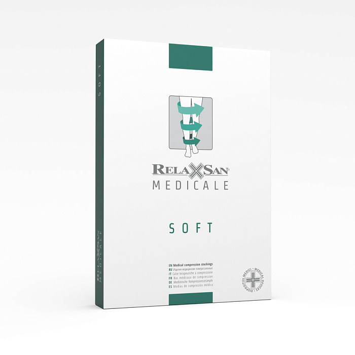 RelaxSan чулки с силиконовой резинкой с открытым мыском Medicale Soft, II кл. компрессии, арт. М2170А (р. 3, черный)