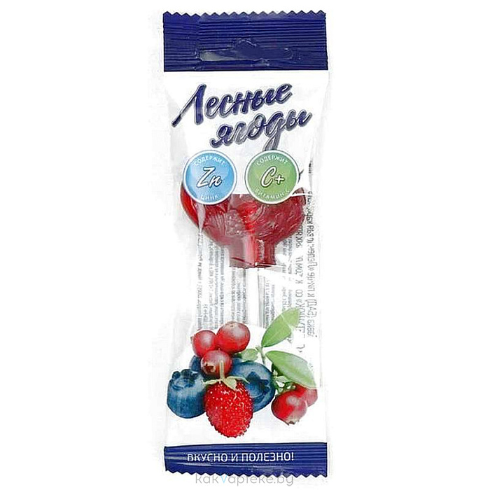 Петушок леденцовая карамель с цинком и витамином С со вкусом лесных ягод