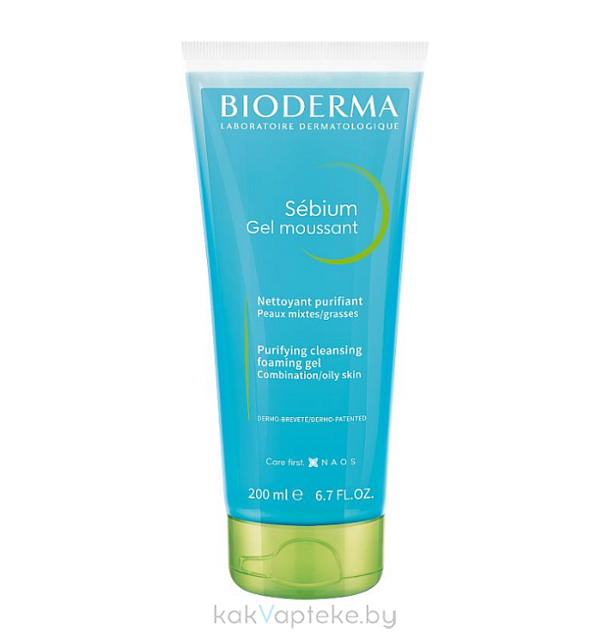 Bioderma Гель для лица очищающий Sebium 200 мл (туба)