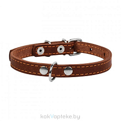 CoLLaR Ошейник одинарный  для собак, ширина 12мм, длина 24-32см, коричневый