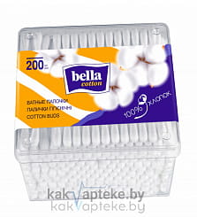 Bella cotton Ватные палочки 200 шт (квадратная коробочка)