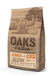 OAK'S FARM Полноценный беззерновой корм для щенков всех пород Salmon + Krill/ Лосось и криль 12кг