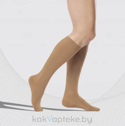 Гольфы компрессионные ELAST 0401 LUX с мыском IIкк (23-32 mmHg)  Карамель размер 2 Рост 1