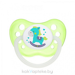 Canpol babies Пустышка-соска латексная (анатом., со светящимся колечком, 1шт. в блистере / 18 мес.) 23/261