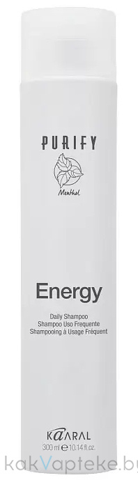 KAARAL PURIFY ENERGY Интенсивный энергетический шампунь с ментолом 300 мл.
