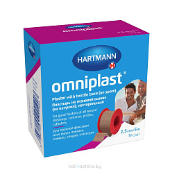 Пластырь мед.фикс. тк./осн. Omniplast (катушка) н/ст. размер 2.5см х 5м