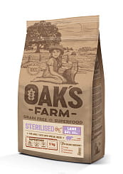 OAK'S FARM Полноценный беззерновой корм для взрослых стерилизованных кошек Lamb/ Ягненок. 2кг