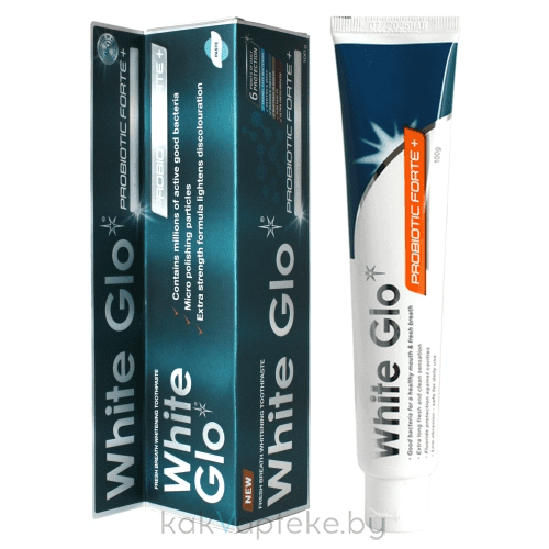 White Glo зубная паста отбеливающая Probiotic (с пробиотиком) 100 г