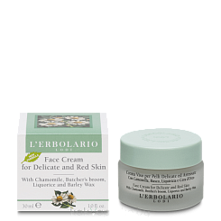 L'Erbolario Крем для чувствительной, склонной к покраснениям, кожи с ромашкой, иглицей, лакричником  и ячменным воском 30 мл