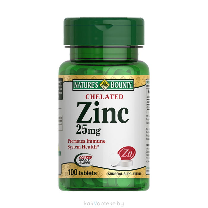 Nature`s Bounty Хелат цинка таблетки № 100