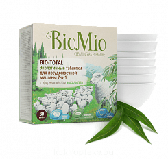 BioMio BIO-TOTAL Экологичные таблетки для посудомоечной машины 7-в-1 с эфирным маслом эвкалипта  600 г.
