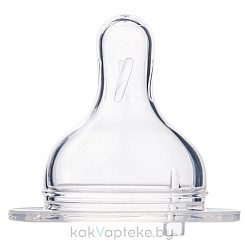 Сanpol babies Соска  мол.силиконовая (круглая, для бут. с шир. горлом, медленный поток , 3+), 21/720