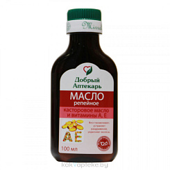 Добрый аптекарь Масло репейное с касторовым маслом и витаминами А, Е, 100 мл